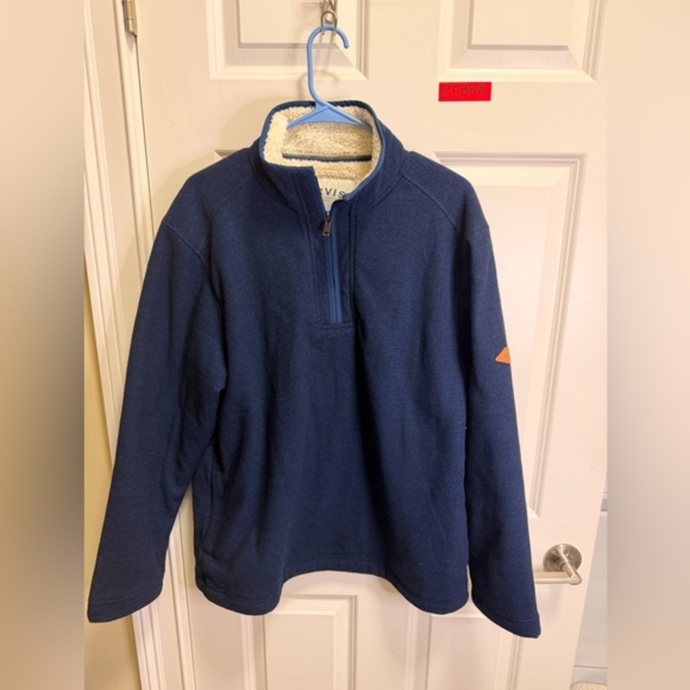 Mens Orvis Men's Navy Zip-Up Sweater